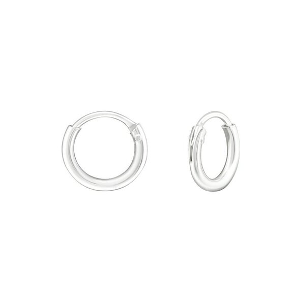 Sterling Silver Tiny Hoop Earrings 8mm Small Minimalist Cartilage - Picture 1 of 8